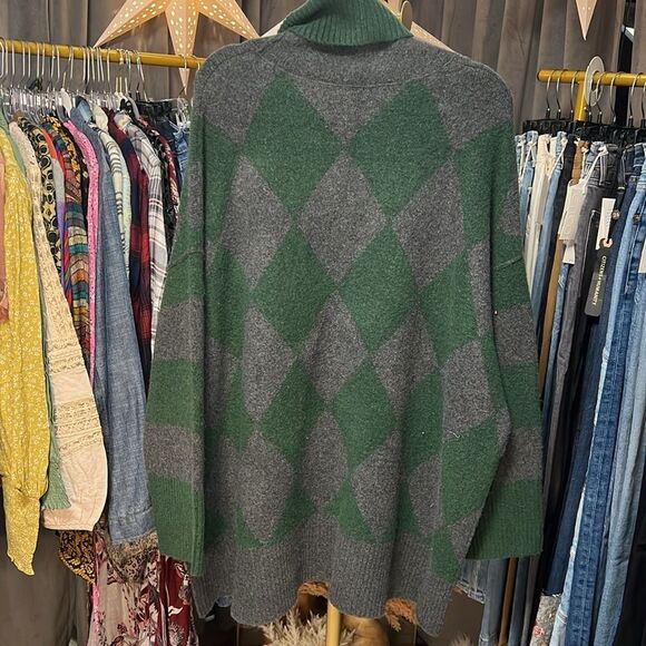 Free People Harley Turtleneck Sweater Forest Pine Combo - Picture 4 of 5